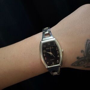 Delta Burke vintage Silver and Black Quartz Watch